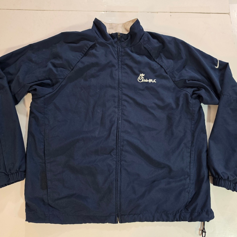 Nike Golf Chick-fil-A Windbreaker Jacket Mens Medium Navy Blue Full Zip Vent
